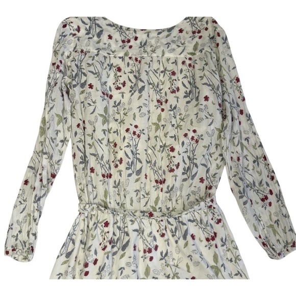 Capsule Collection by Juliette India Floral Mini Dress V Neck Long Sleeve Sz M
